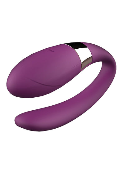 Vibrator pentru cuplu V-Vibe cu 7 moduri de vibratii, telecomanda wireless si incarcare USB, silentios, silicon premium, mov SOLLUXE® Every box holds joy-unbox it!